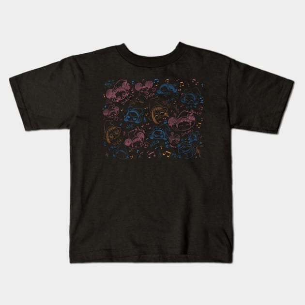 Ojamajo Doremi Doodle (Blackboard) Kids T-Shirt by Yasimuf